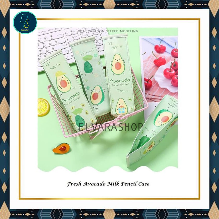 

elvarashop-Tempat Pensil Avocado Milk / Tempat Kosmetik/Pouch/Tempat Pensil Korea JH7