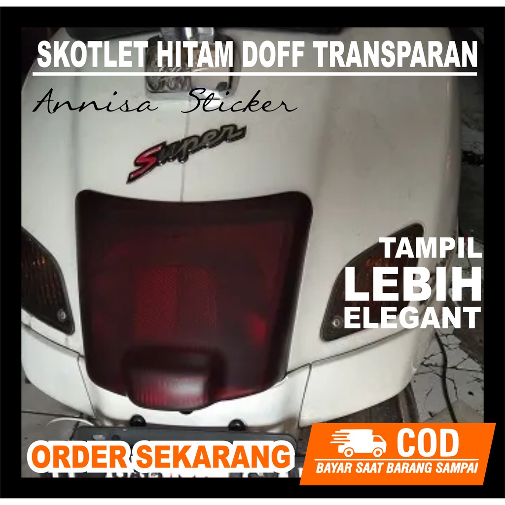 Skotlet lampu Hitam doff transparan tembus lampu