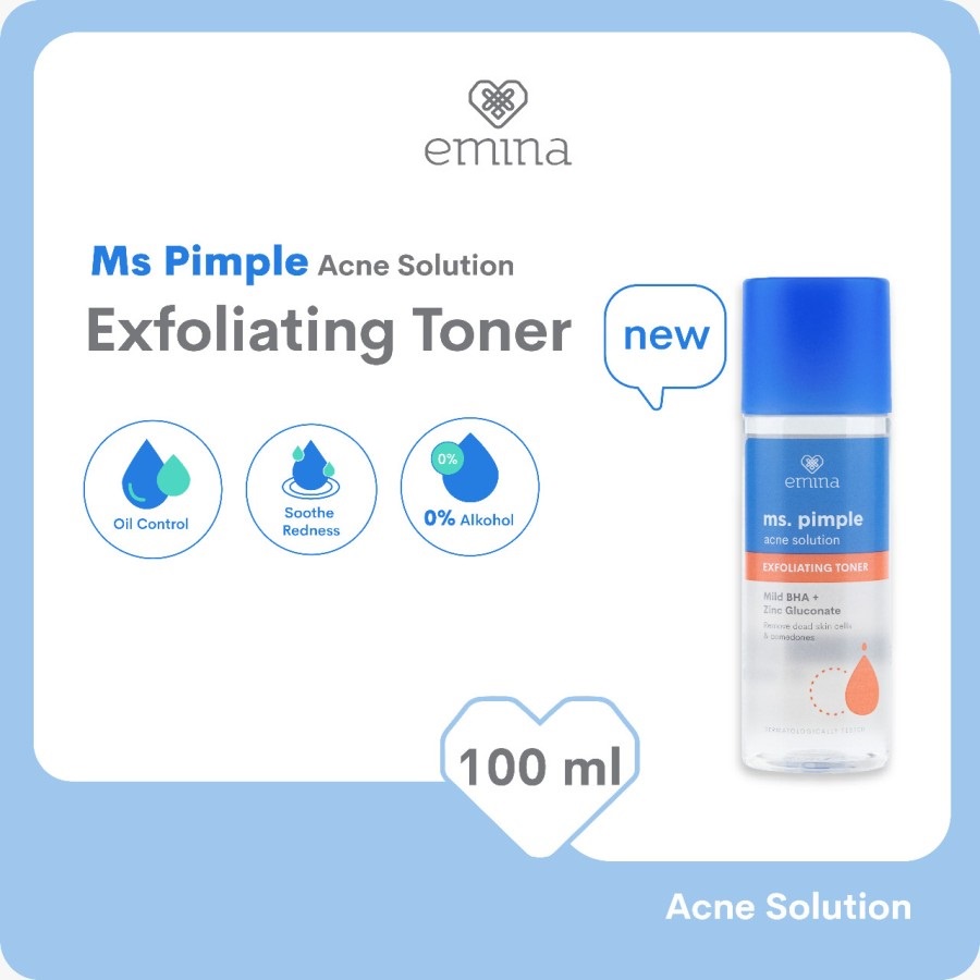 ★ BB ★ Emina Ms Pimple Acne Solution Exfoliating Toner 100 ml - Emina Toner