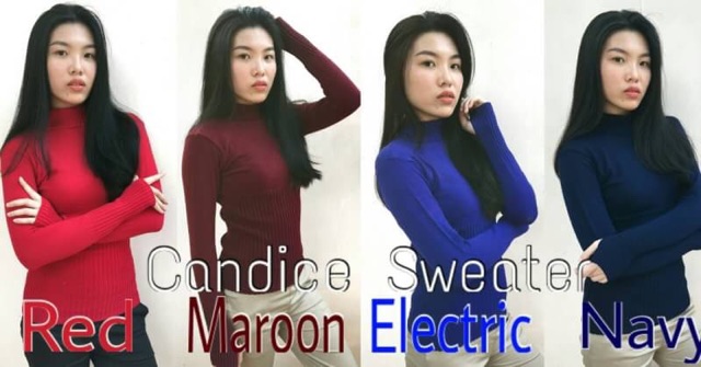 Candice Sweater / Basic Sweater / Sweater Rajut Wanita / Turtleneck Roundhand Sweater