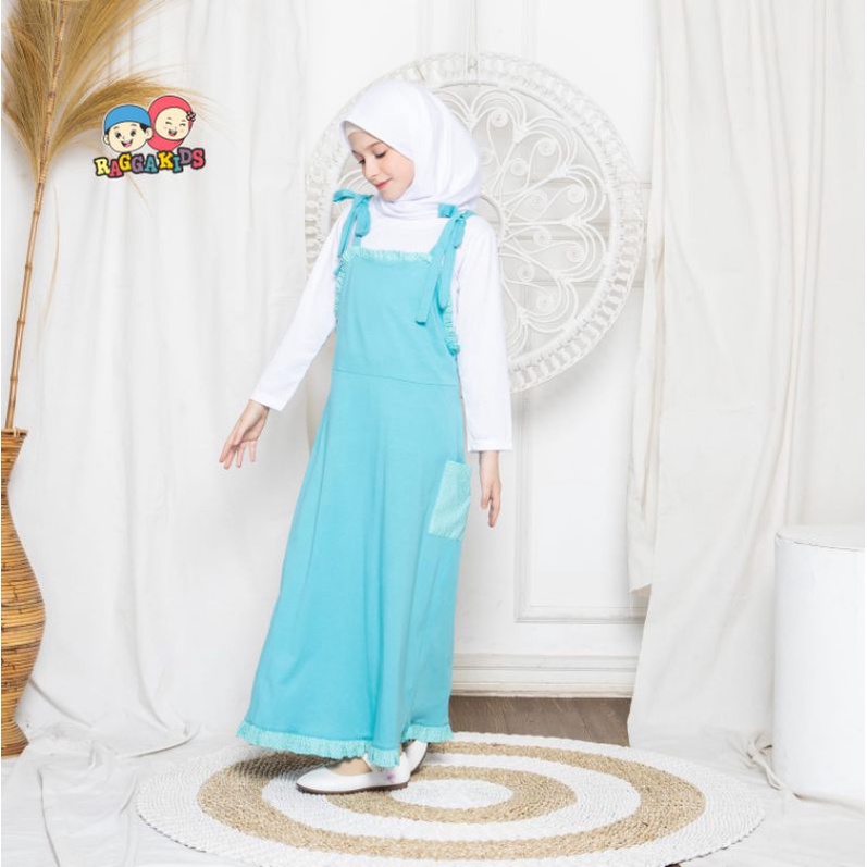 Set Over All Gamis Anak Perempuan Remaja Tanggung Terbaru 2023 Baju Muslim Casual Syar'i Bahan Kaos katun Nyaman Adem Original Casual Raggakids