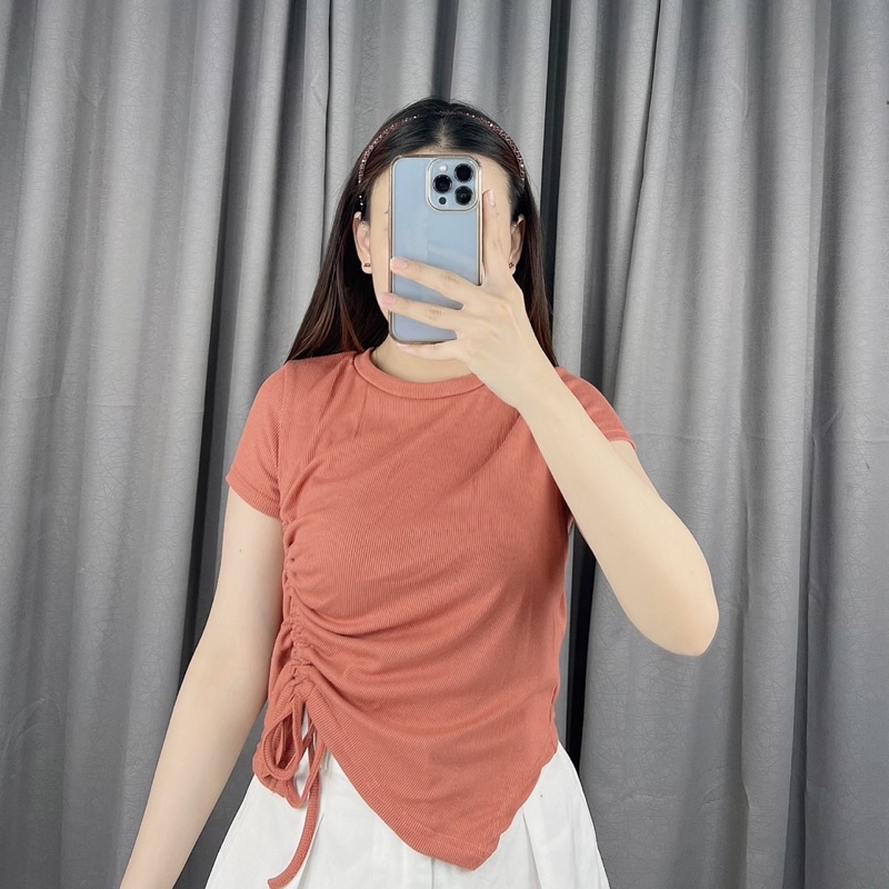 Scrunch rib top | atasan rib kerut