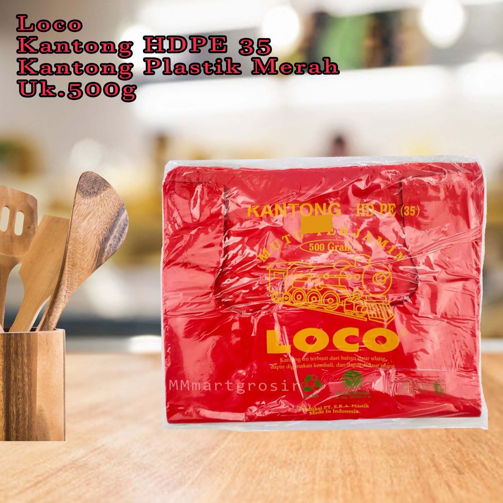 Loco / Kantong HDPE 35 / Kantong Plastik Merah / 500g