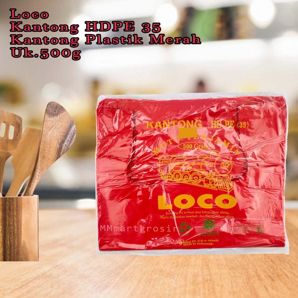 Loco / Kantong HDPE 35 / Kantong Plastik Merah / 500g