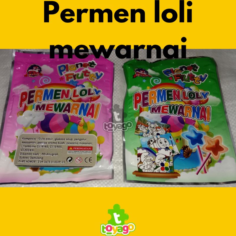 Permen Loly Mewarnai Planet Frutty Isi 20 pcs Grosir Murah