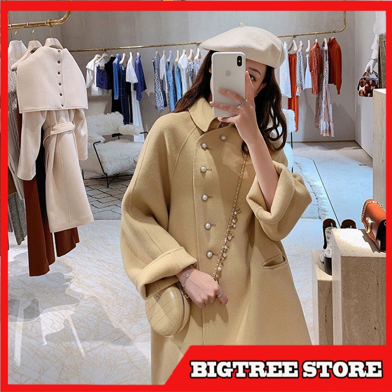 Mantel Wol Wanita Korea Import New High Grade Double-Sided Woolen Coat In Long Wool Coat Doll Collar