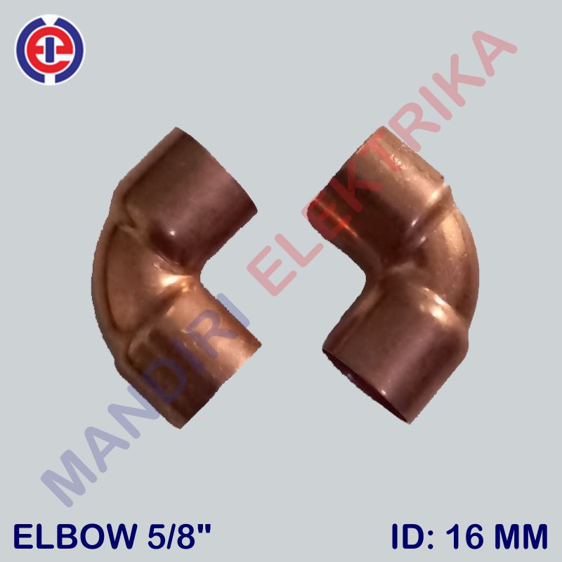 Fitting Elbow Knee 5/8 in - Id.16 mm, Sambungan Pipa Tembaga AC Kulkas