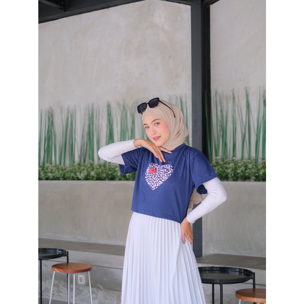 Promo Baju Atasan Wanita Terbaru Kaos Crop Top COTTON BIGLOVE