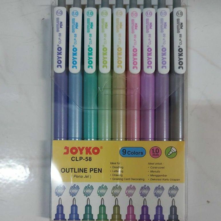 

Outline Pen 9 Colors 1.0Mm. Ideal Untuk , Corat Coret Menulis Menggambar Dekorasi Kartu Ucapan