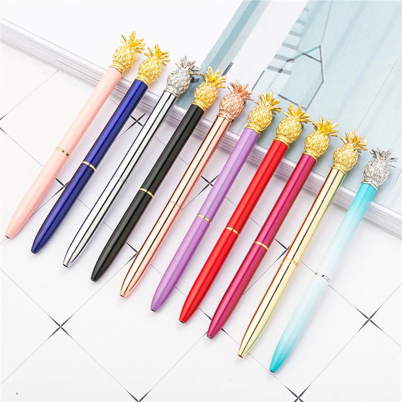

INDORETAIL | Kualitas Tinggi Bentuk Nanas Metal Ballpoint Pen Luxury 1 Mm Tinta Hitam