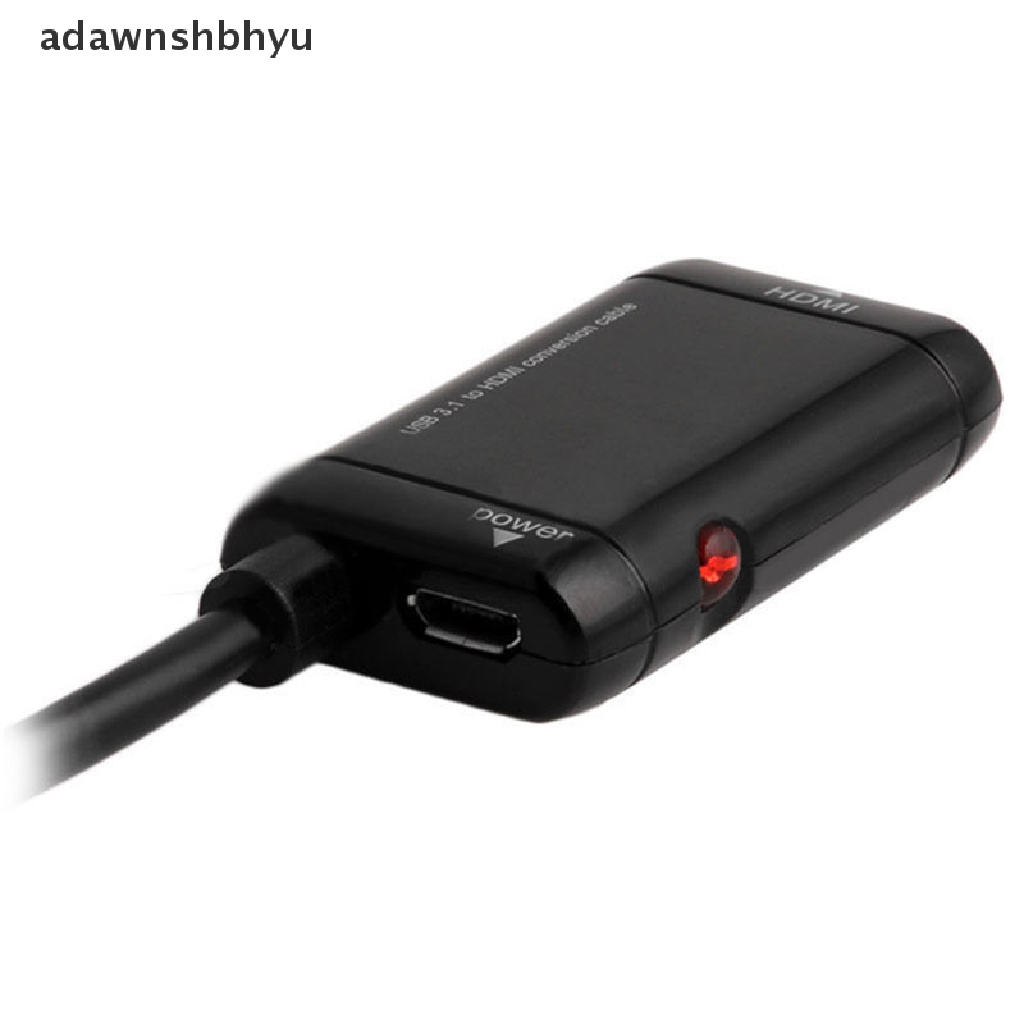 Adawnshbhyu USB-C Tipe C Ke HDMI Adapter USB 3.1 Kabel Untuk MHL Hp Android Tablet Hitam