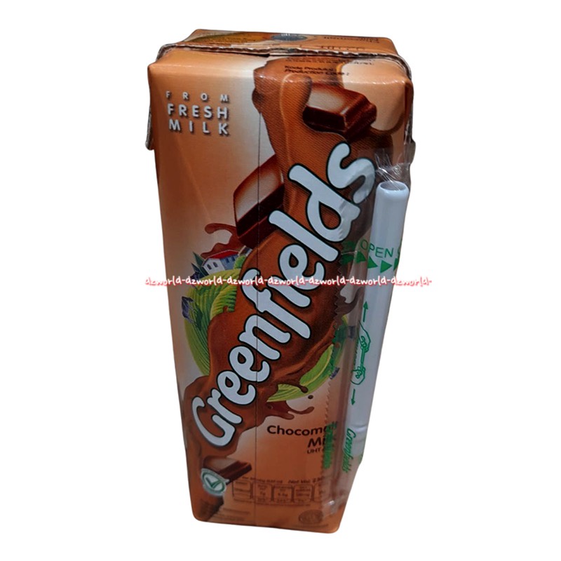 Greenfields 250ml Full Cream Milk Choco Malt Full Cream Milk Susu UHT Coklat Putih Green Fields Field Susu Segar