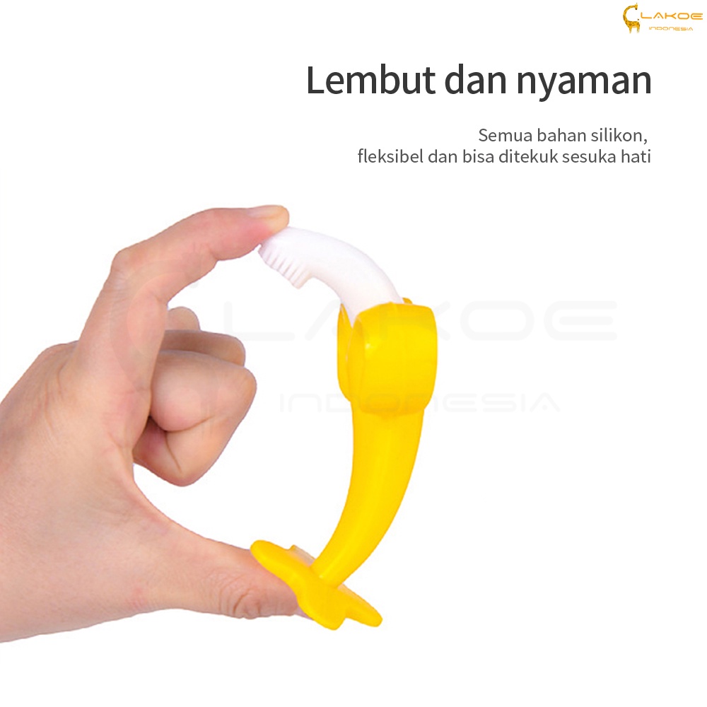 LAKOE Mainan gigitan bayi bentuk Pisang teether bayi bahan silikon