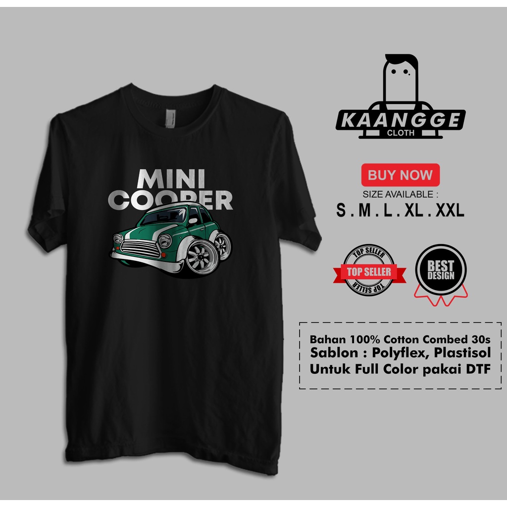 Kaos Mobil Mini Cooper Desain Chibi Baju Otomotif