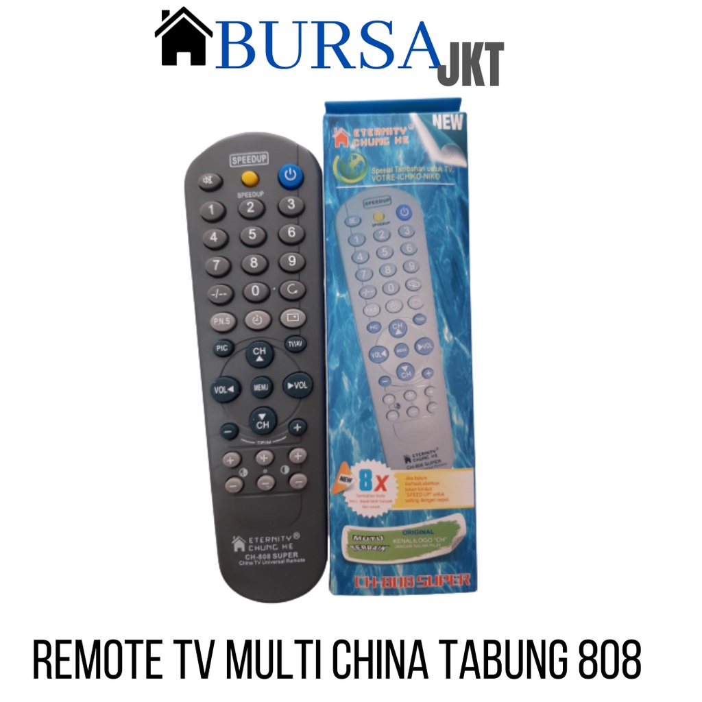 REMOTE TV TABUNG CHINA MULTI FUNGSI 808 HITAM