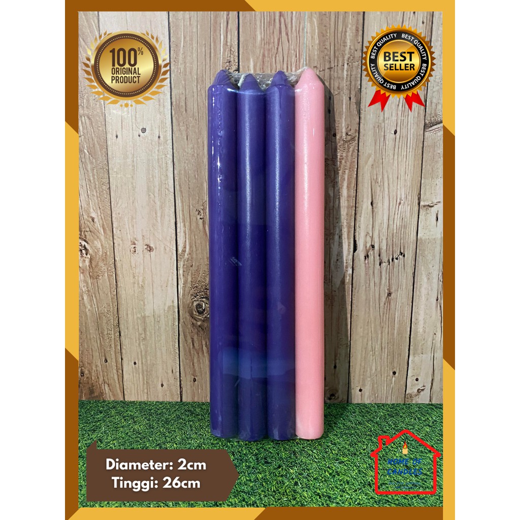 Lilin Adven | Lilin Advent | Lilin Natal | Lilin Ungu Pink | Lilin Doa Adven | D: 2cm T: 26cm