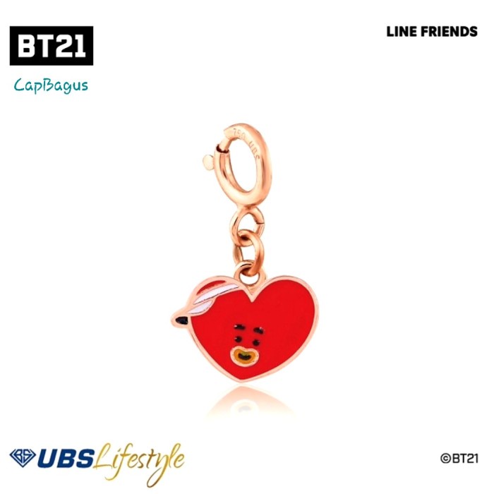(Langka) BT21 Tata V Charm BTS Bandul Pendant 17k 700 Kuning Emas UBS Lifestyle Original Ubs Liontin