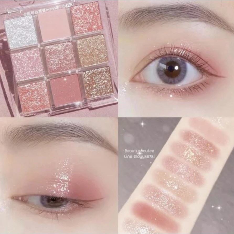 DIKALU COCO VENUS Korean Eyeshadow Pallete Murah Matte Eyeshadow Pink Palet 9 Warna Waterproof XX012