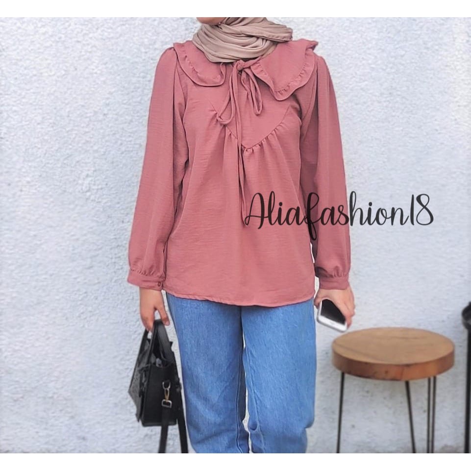 DELOFA BLOUSE/BLOUSE WANITA/BLOUSE BAHAN CRINKLE/BLOUSE