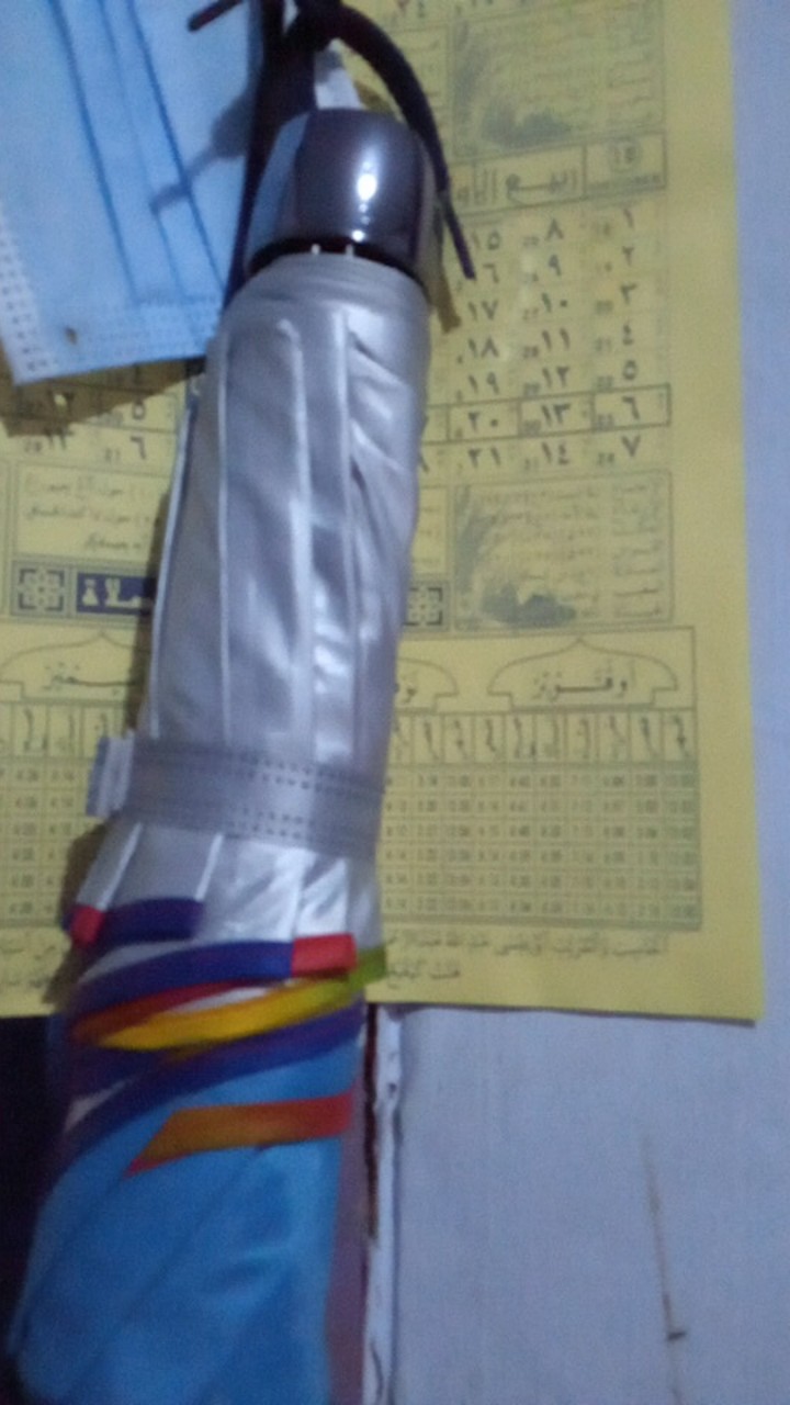 Felwinshop Payung Lipat 3 Polos Rosida Lapis Silver Dalam Ultraviolet Rangka Bagus / Payung Promosi