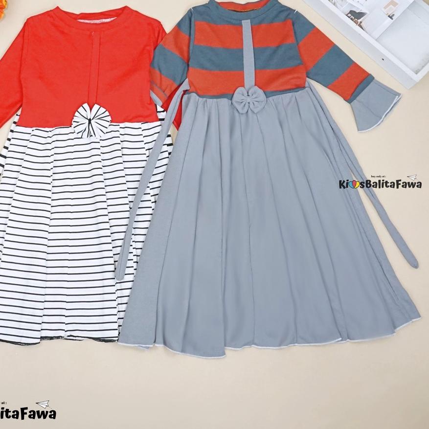 Terjangkau Gamis Farissa 6-7 Tahun / Baju Anak Muslim Dress Panjang Ngaji Lengan Anak Perempuan Syar