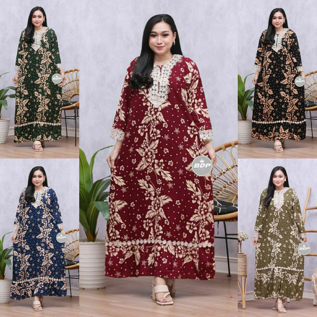 Dianputri - Daster Arab Zeema | Rayon Super Grade A | Resleting Depan Busui | Renda Milo Ori-4