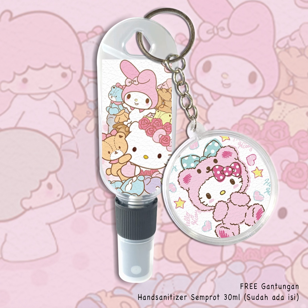 (FREE GANTUNGAN KUNCI) HAND SANITIZER HK KITTY CUTIE / BOTOL SPRAY / INCLUDE ISI 30ML