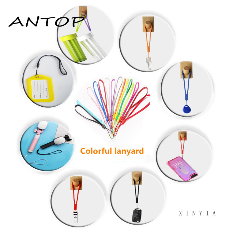 Warna-warni Tali Lanyard Pegangan Pendek Untuk Ponsel Kamera USB Flash Drive Kunci Lencana Kartu ID ANTOP