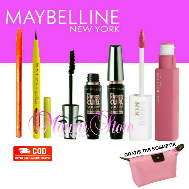 Paket kosmetik lengkap maybelline 4 in 1 murah