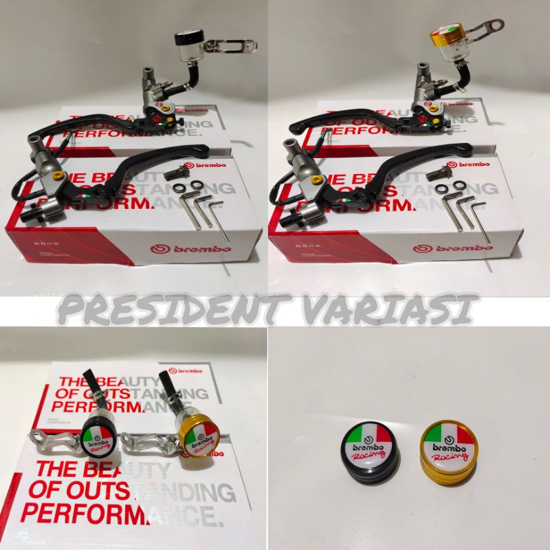 MASTER REM IZUMI BREMBO SET KIRI, KANAN TABUNG CNC DUDUKAN SPION UNIVERSAL SEMUA MOTOR