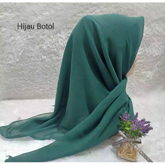 QBZ / SEGI 4 PARIS PREMIUM SERI WARNA 3 / JILBAB SEGIEMPAT PARIS NECI /SEGI EMPAT REDROS/VARISA/AZARA / CIPUT RAJUT DUA WARNA-Hijau Botol