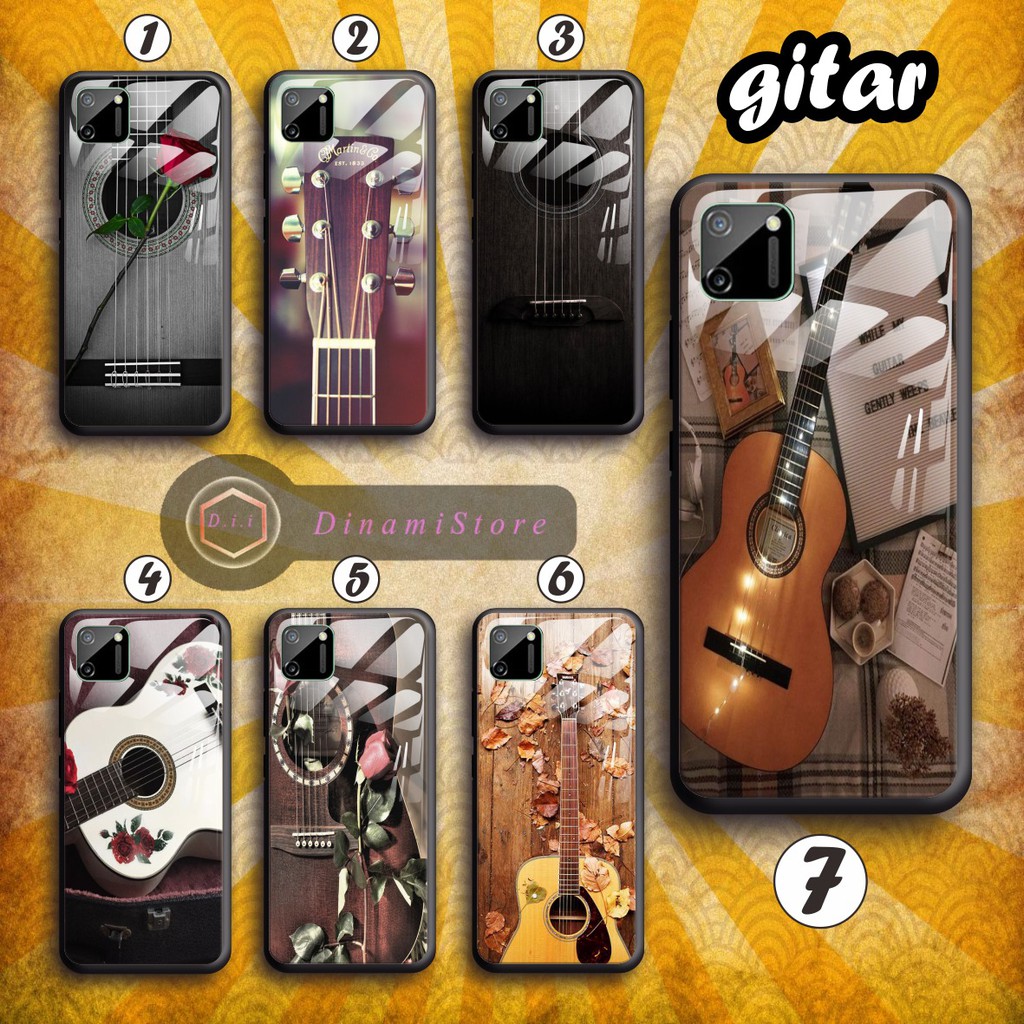 Softcase gambar GITAR back case glass oppo vivo samsung iphone realme all type DII344