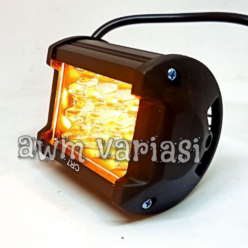 Lampu tembak sorot CWL 12 mata led 2 warna 3 mode diam hidup putih kuning