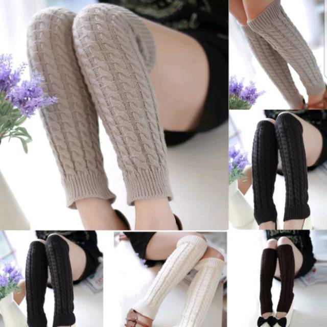 Winter Leg Warmer Knit Crochet Musim Dingin Penghangat Kaki