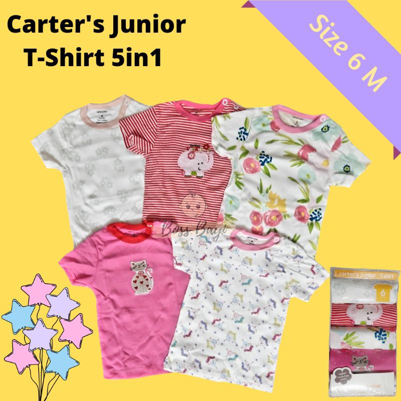 Carter Tshirt Short Tee / Carter's Junior T-Shirt / Kaos Atasan Lengan Pendek Carter isi 5 per pack