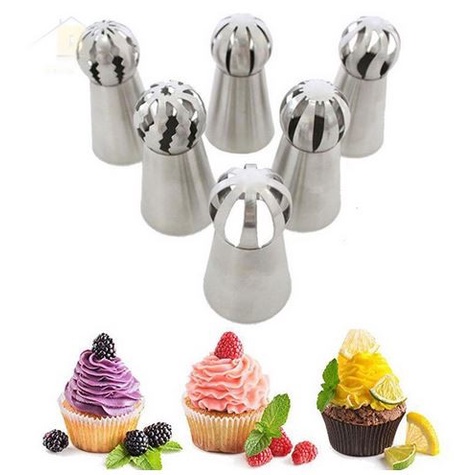 Russian Spherical Ball Icing Piping Nozzles (6pcs)