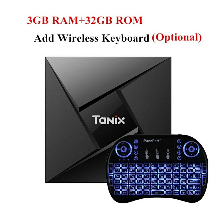 Promo Tanix TX9 Pro Android 7 1 3G RAM 32G ROM Bluetooth plus i8 mini keyb   Hitam Limited