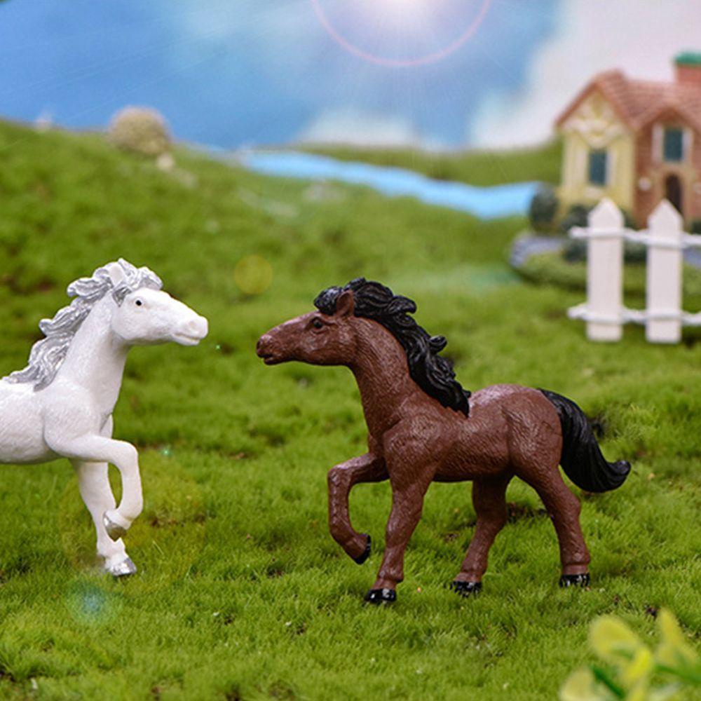 [Elegan] Patung Kuda Mini Manusia Hidup Miniatur Simulasi DIY Mainan Anak Pony Statue