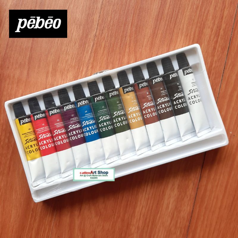 Cat Acrylic Pebeo Studio 12x12ml Tube Set