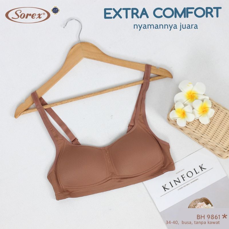 Bh Wanita Sorex 9861 Berpori | Bra Busa Tanpa Kawat Kancing 3 Sorex 9861 Cup C