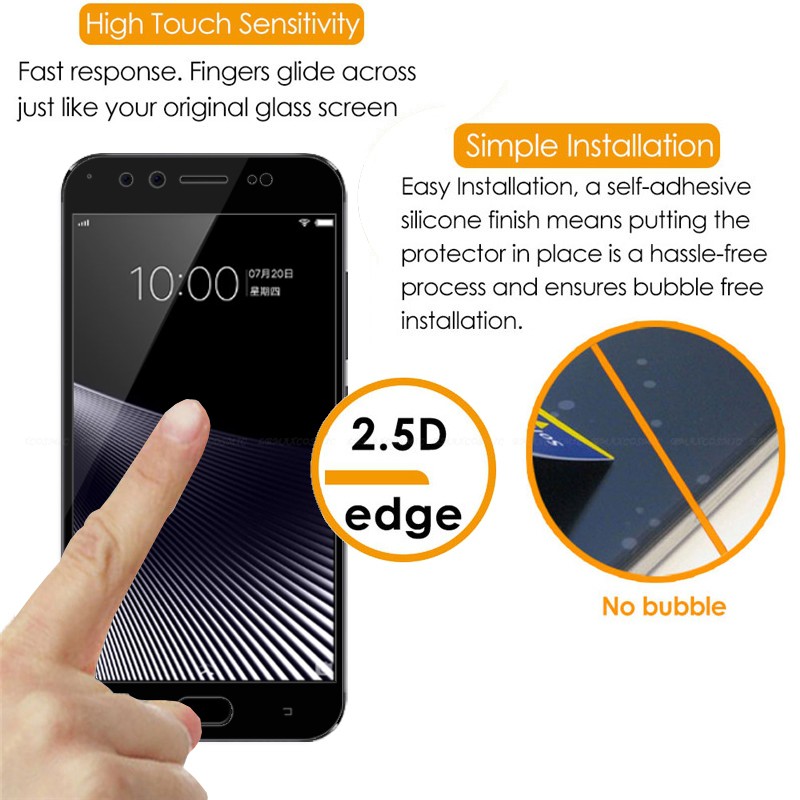 Vivo V11 V11pro V15 Y91 Y95 V9 V7 V7 V5 Y71 Tempered Glass Screen Protector Black White Gold 2.5d