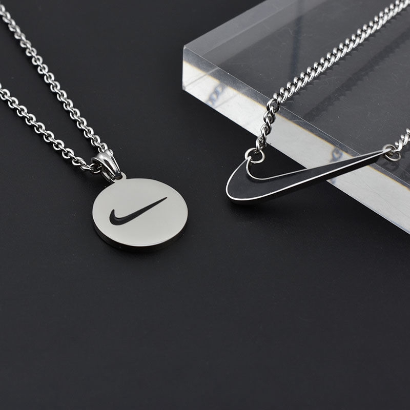 Hook Necklace Round Tag Pendant Tide Hip Hop Titanium Steel Harajuku Personality