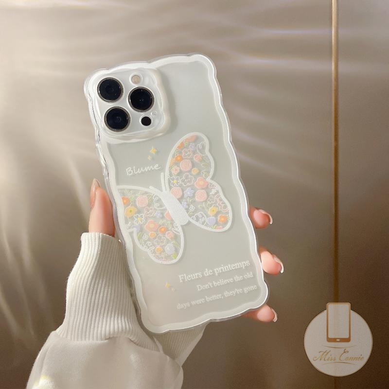 Soft Case Tpu Transparan Motif Bunga Butterfly Untuk iPhone 7 8 Plus 11 Pro Max XR X XS Max 7 8 6 6s Plus 12 13 11 Pro Max