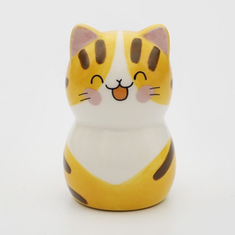mug dan patung lucu kucing berbagai variasi unik dan lucu bahan keramik import dengan kotak dan streofoam packaging-Patung kucing e