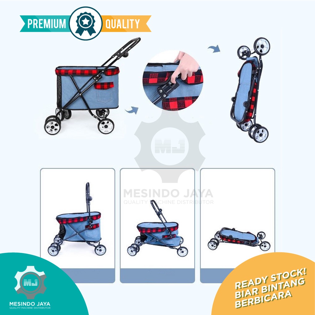 Pet Stroller Anjing Kucing Kereta Dorong Dog Stroller 4 Wheels Folding / Pet Stroller Kereta Dorong Anjing Kucing 4 Wheels Dog Stroller Folding