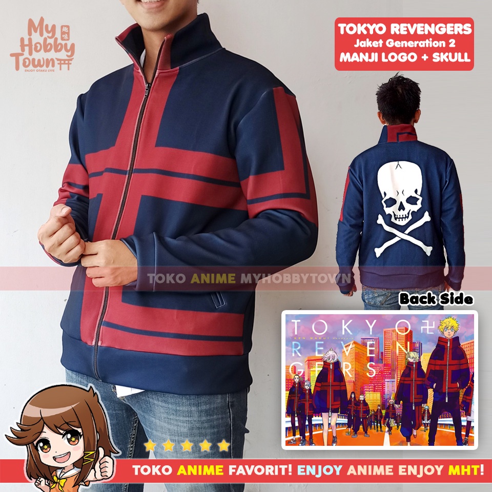 Jaket Anime Full Print Tokyo Revengers Manji Skull Generation 2 Senju Kawaragi Takemichi Hanagaki Chifuyu Matsuno