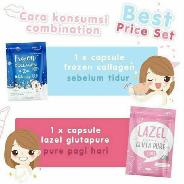 Paket Collagen Frozen Collagen Lazel Gluta Pure Pemutih Badan Shopee Indonesia