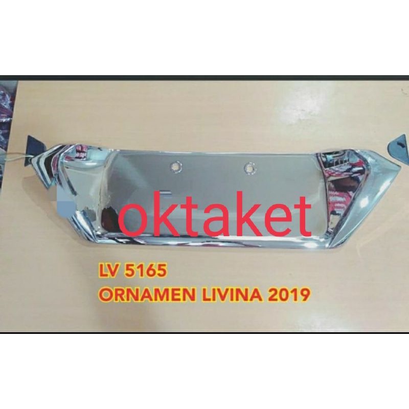 cover list back license ornament full chrome all new livina 2019