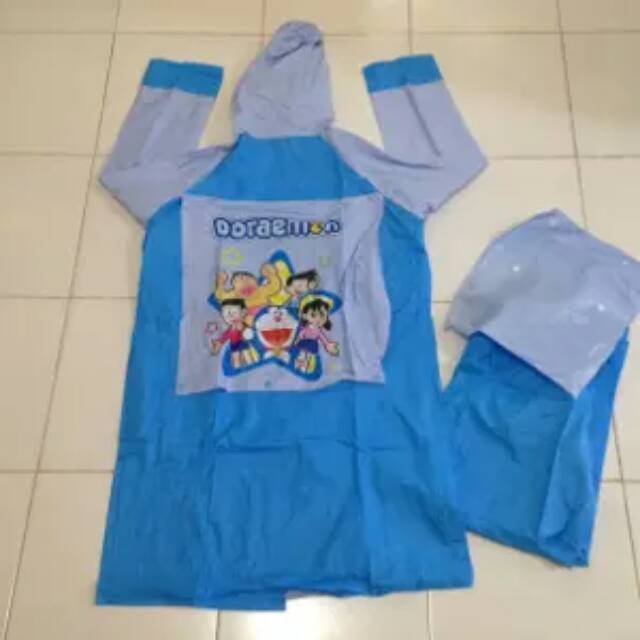 Jas hujan anak setelan celana anak karakter DORAEMON