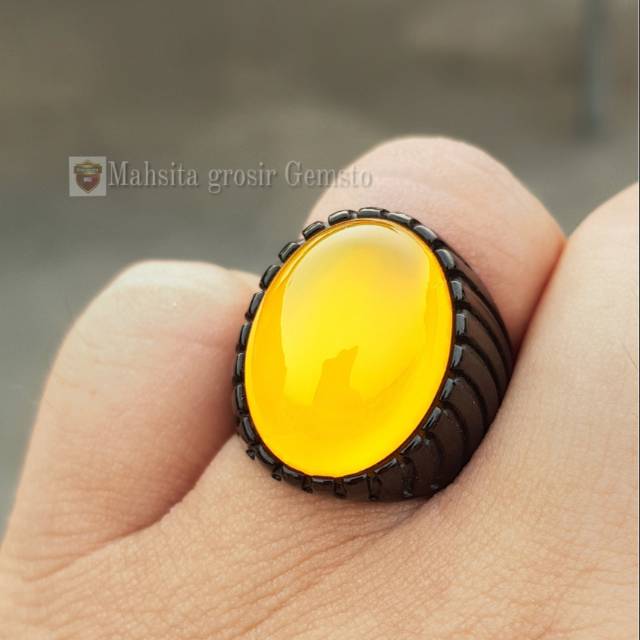 CINCIN BATU NATURAN CEMPAKA JADE KUNING SEGAR